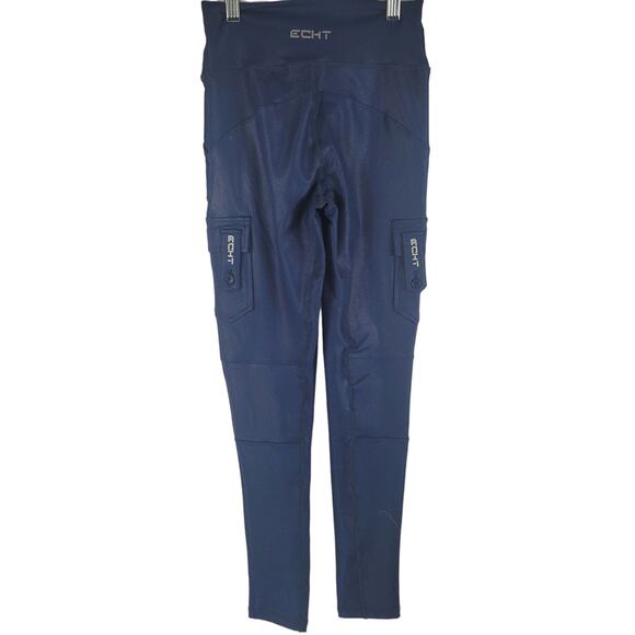 ECHT Blue Cargo Style Athletic Hiking Walking Women's Leggings Small - Picture 3 of 7